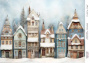 Decoupage card «Christmas houses-022» #000872, 21cm x 29,7cm