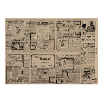 Arkusz kraft papieru z wzorem Newspaper advertisement #06, 42x29,7 cm