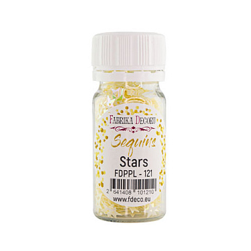 Sequins Stars, color cream with nacre, #121