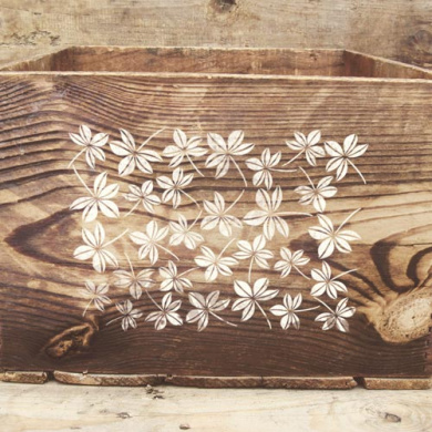 трафарет многоразовый 15x20см листья фон #172 фабрика декору - 2