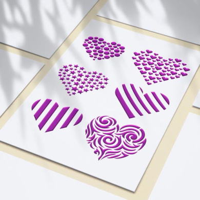 трафарет многоразовый 15x20см влюбленные сердца #110 фабрика декору - 2 трафарет многоразовый 15x20см влюбленные сердца #110 фабрика декору - 2