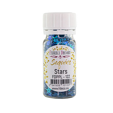 Sequins Stars, dark blue-green with nacre, #122
