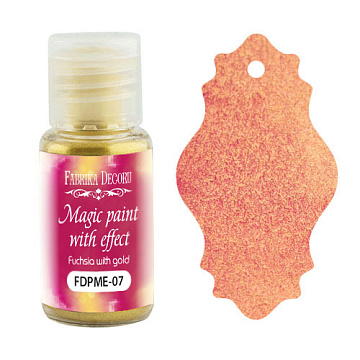 Sucha farba Magic paint z efektem Fuksja ze złotem, 15 ml