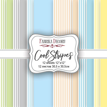 Double-sided scrapbooking paper set Cool Stripes 12”x12” 12 sheets