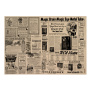 Zestaw jednostronnego kraftowego papieru do scrapbookingu Newspaper advertisement 42x29,7 cm, 10 arkuszy 