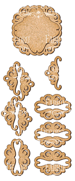 Set of MDF ornaments for decoration #105