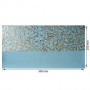 Piece of PU leather with gold stamping, pattern Golden Butterflies Blue, 50cm x 25cm - 0