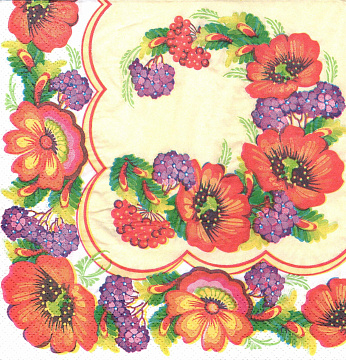 Decoupage napkin "Flower borders"