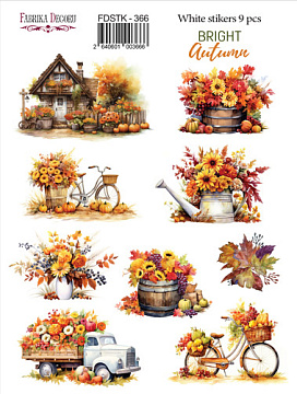 Set of stickers 9 pcs Bright Autumn #366