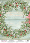Деко веллум (лист кальки с рисунком) Рождественский венок, А3 (29,7см х 42см)