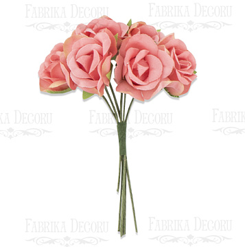 Rose flowers, color English rose, 6pcs