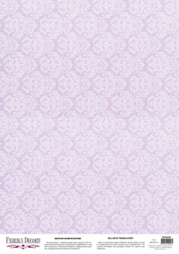 Deco vellum colored sheet Damask Lavender, A3 (11,7" х 16,5")