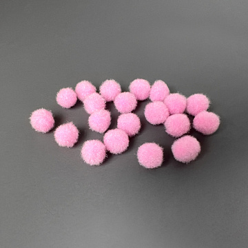 Pompons for crafts and decoration, Pink, 20pcs, diameter 10mm