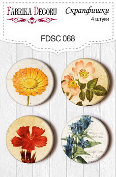 Set of 4pcs flair buttons for scrabooking #068