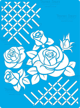 Stencil for crafts 15x20cm "Rose provence" #116