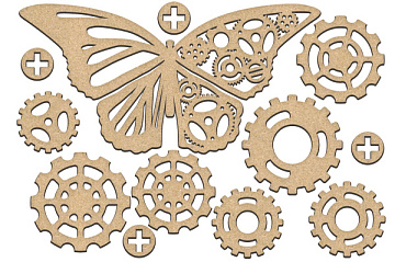 Set of MDF ornaments for decoration #187