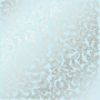 Sheet of single-sided paper embossed with silver foil, pattern Silver Butterflies Blue 12"x12" 