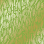 Blatt aus einseitigem Papier mit Goldfolienprägung, Muster Goldfarn, Farbe Hellgrün