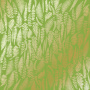 Sheet of single-sided paper with gold foil embossing, pattern Golden Fern, color Bright green