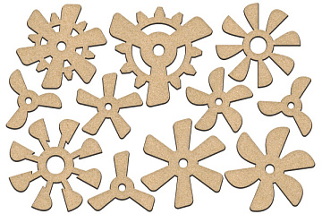 Set of MDF ornaments for decoration #210