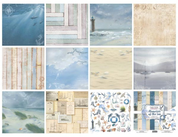Double-sided scrapbooking paper set Memories of the sea 12"x12", 10 sheets - 2