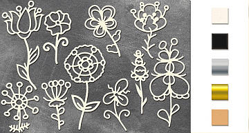 Spanplatten-Set "Blumen 3" #071
