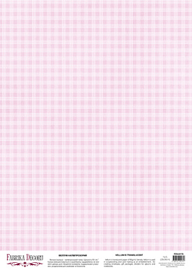 deco vellum colored sheet gingham pink, a3 (11,7" х 16,5")