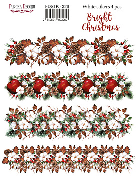 Set of stickers 4pcs Bright Christmas #326