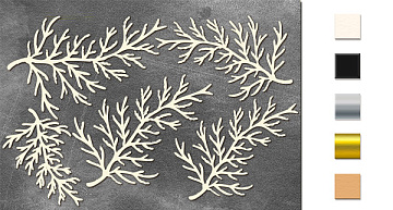 Chipboard embellishments set, Thuja twigs   #637