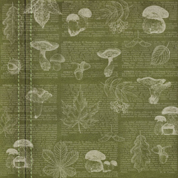 Sheet of double-sided paper for scrapbooking Autumn botanical diary #58-02 12"x12" - 2