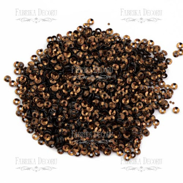 Sequins Round cups, brown metallic, #330 - 2