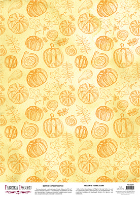 deco vellum colored sheet pumpkins, a3 (11,7" х 16,5")