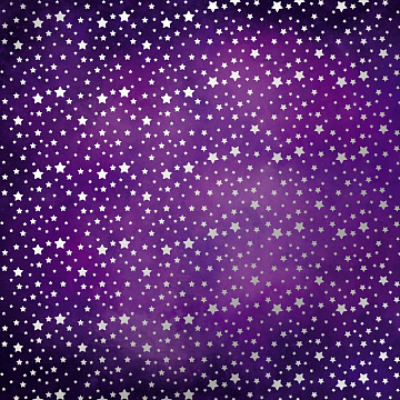 Sheet of single-sided paper embossed with silver foil, pattern Silver stars, color Violet aquarelle 12"x12"
