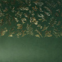 Stück PU-Leder zum Buchbinden mit Goldmuster Golden Branches, Farbe Dunkelgrün, 50 cm x 25 cm