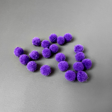 Pompons for crafts and decoration, Purple, 20pcs, diameter 10mm
