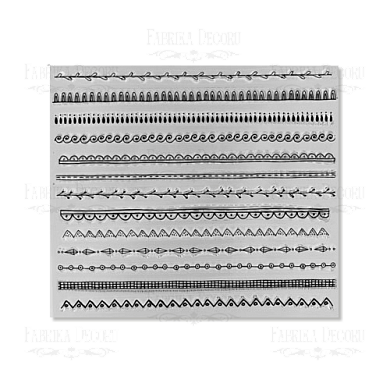 набор силиконовых штампов #83 фигурные строчки 13 шт