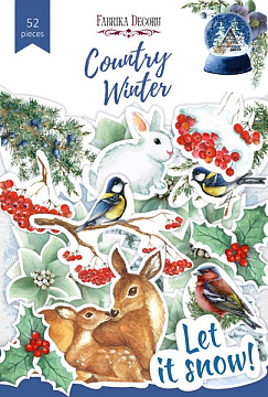 Set of die cuts Country winter, 52 pcs