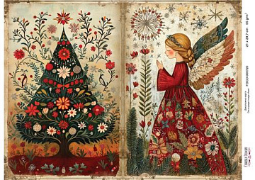 Decoupage card «Christmas Tale» #000720, 21cm x 29,7cm