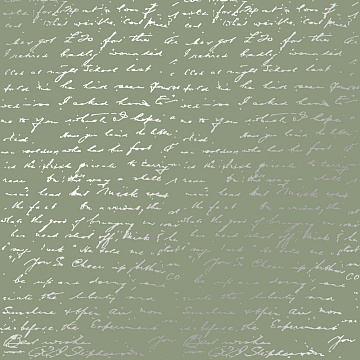 Sheet of single-sided paper embossed with silver foil, pattern Silver Text Olive 12"x12" 