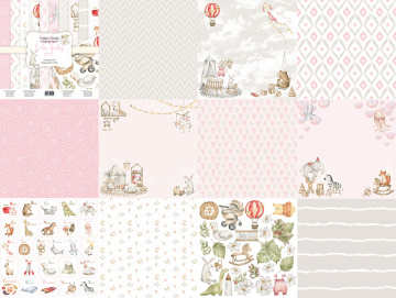 Double-sided scrapbooking paper set Boho baby girl 8"x8", 10 sheets - 2 Double-sided scrapbooking paper set Boho baby girl 8"x8", 10 sheets - 2