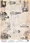 Деко веллум (лист кальки с рисунком) Vintage Text and Atelier, А3 (29,7см х 42см)