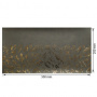 Piece of PU leather with gold stamping, pattern Golden Branches Gray, 50cm x 25cm - 0