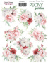 Set of stickers 8pcs Peony garden #214