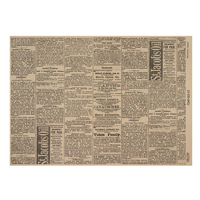 лист крафт бумаги с рисунком newspaper advertisement #07, 42x29,7 см