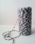 Cotton melange cord. White with blue.
