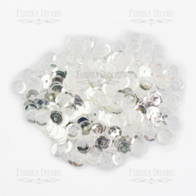 Sequins Round rosettes, transparent with silver nacre, #243 - 2 Sequins Round rosettes, transparent with silver nacre, #243 - 2