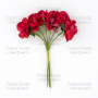 Set of small peach flowers red, 6 pcs