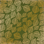 Sheet of single-sided paper with gold foil embossing, pattern Golden Delicate Leaves Botany summer 1, 12"x12"