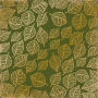 Sheet of single-sided paper with gold foil embossing, pattern Golden Delicate Leaves Botany summer 1, 12"x12"