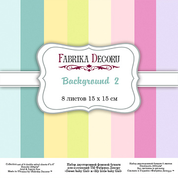Double-sided scrapbooking paper set Backgrounds 2 6”x6” 8 sheets